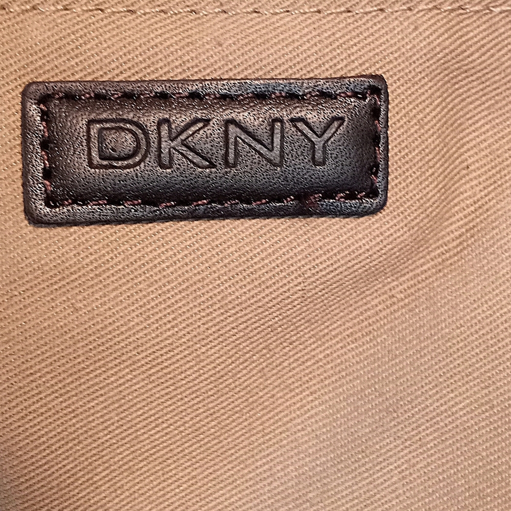 DKNY Monogram Print Brown Crossbody Shoulder Purse - Picture 12 of 12